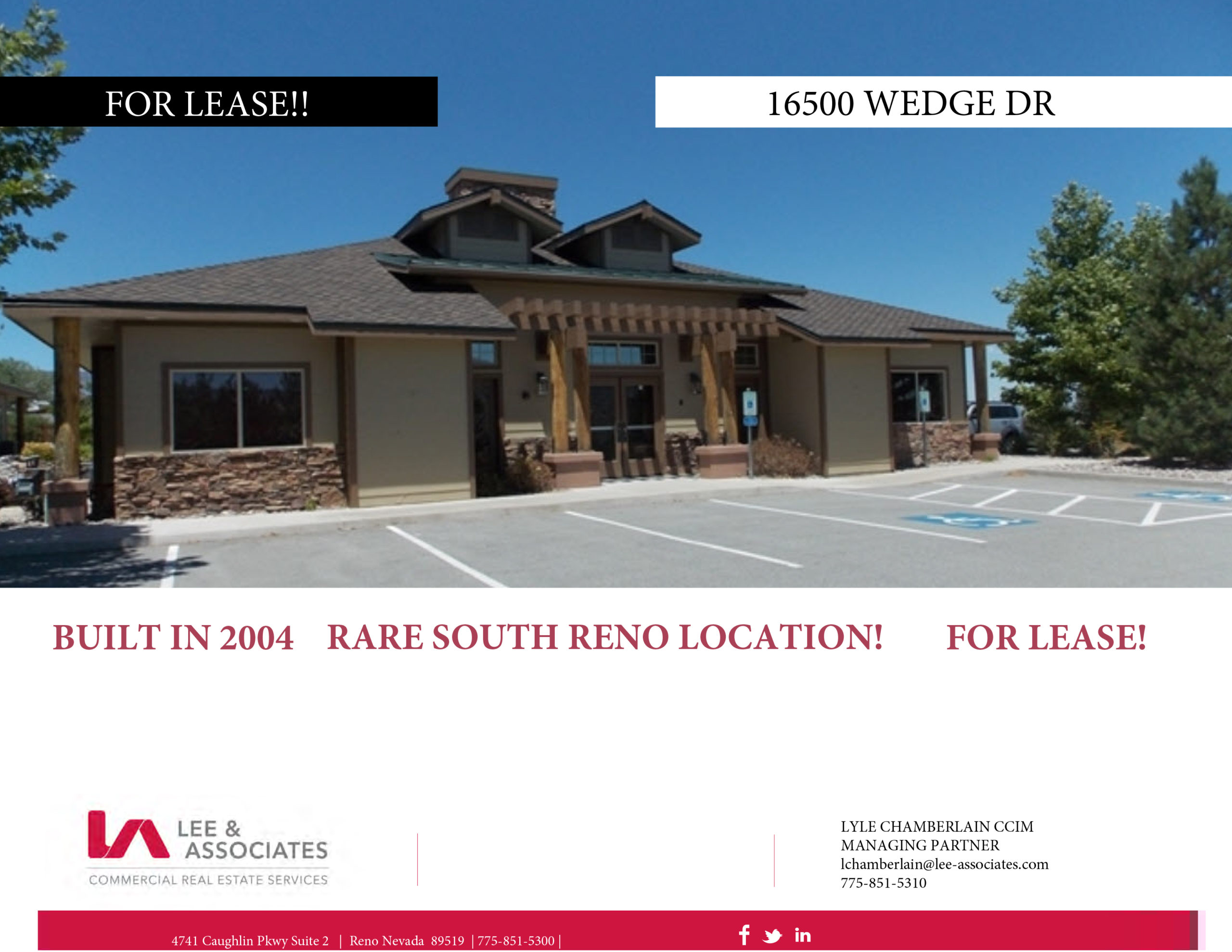 FOR LEASE - 16500 Wedge Drive - Rare South Reno Location